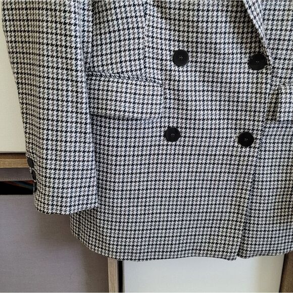 Joie Houndstooth Double Breasted Wool Blend Blazer XS (P) - Picture 9 of 12